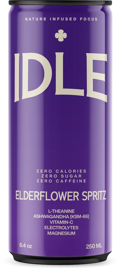 IDLE Elderflower Spritz can, front label
